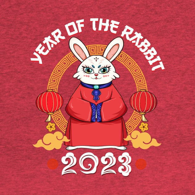 Yin Yan Dabbing Rabbit Chinese New Year 2023 Men Women Kid by Jhon Towel